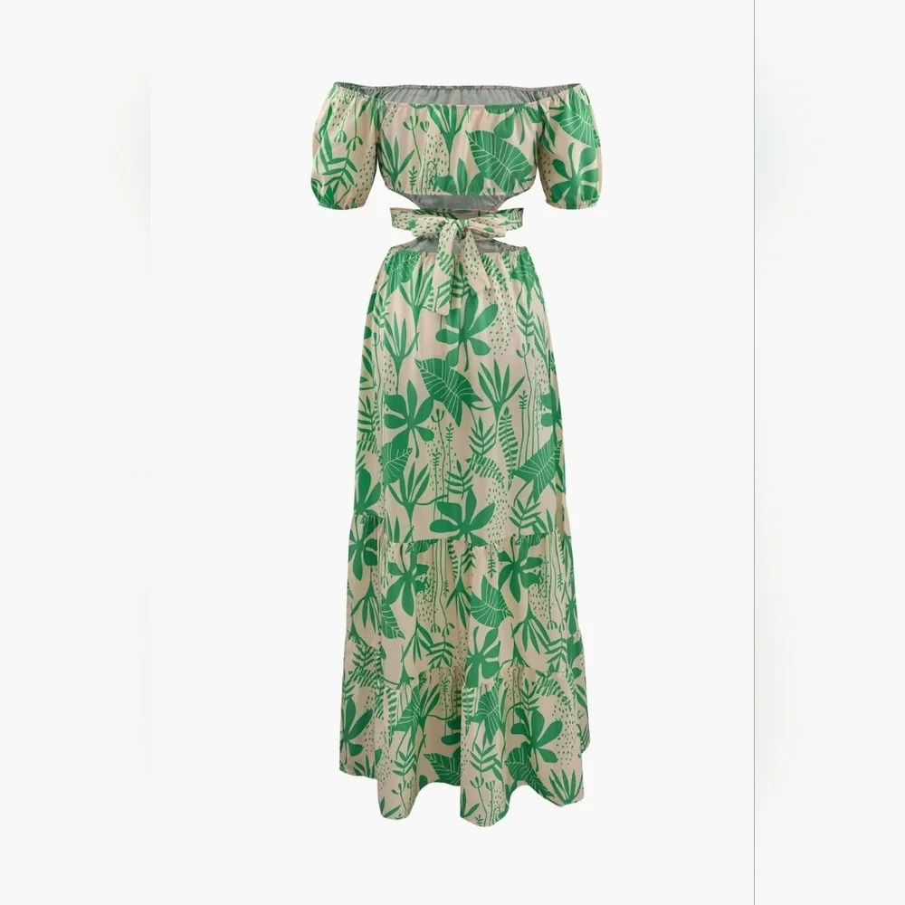Maxi dress with floral print on the back - Picture 2 of 4